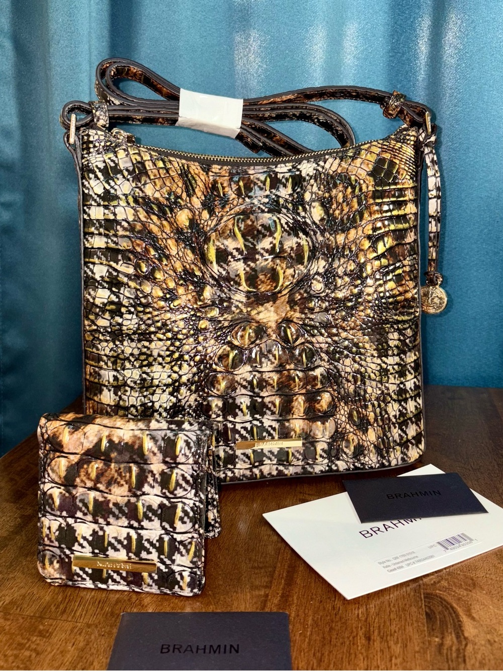 Brahmin EUC Katie & Jane - Untamed - Metallic Gold - Front Eye - HTF